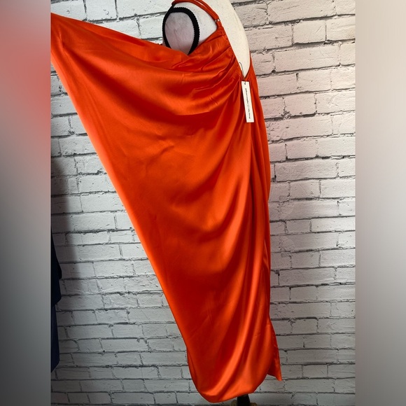 The Drop Orange Side Cowl Dress Boho Caftan Kaftan Style Dress Size Medium NEW - Picture 13 of 16
